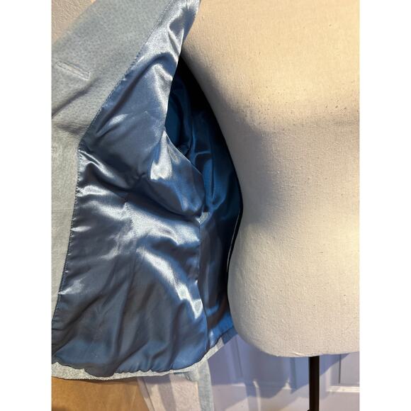 Powder Blue Suede Leather Jacket - Picture 5 of 7